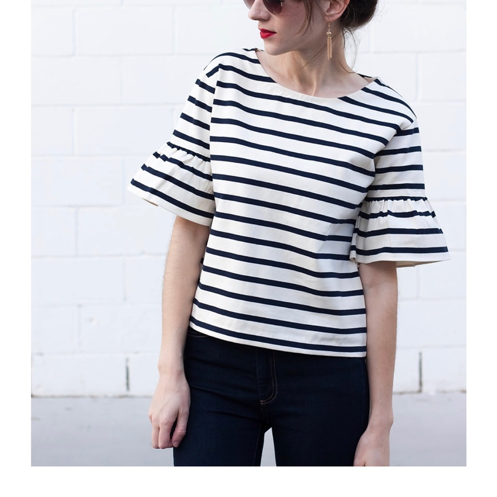 Jcrew ruffle t-shirt cotton XS